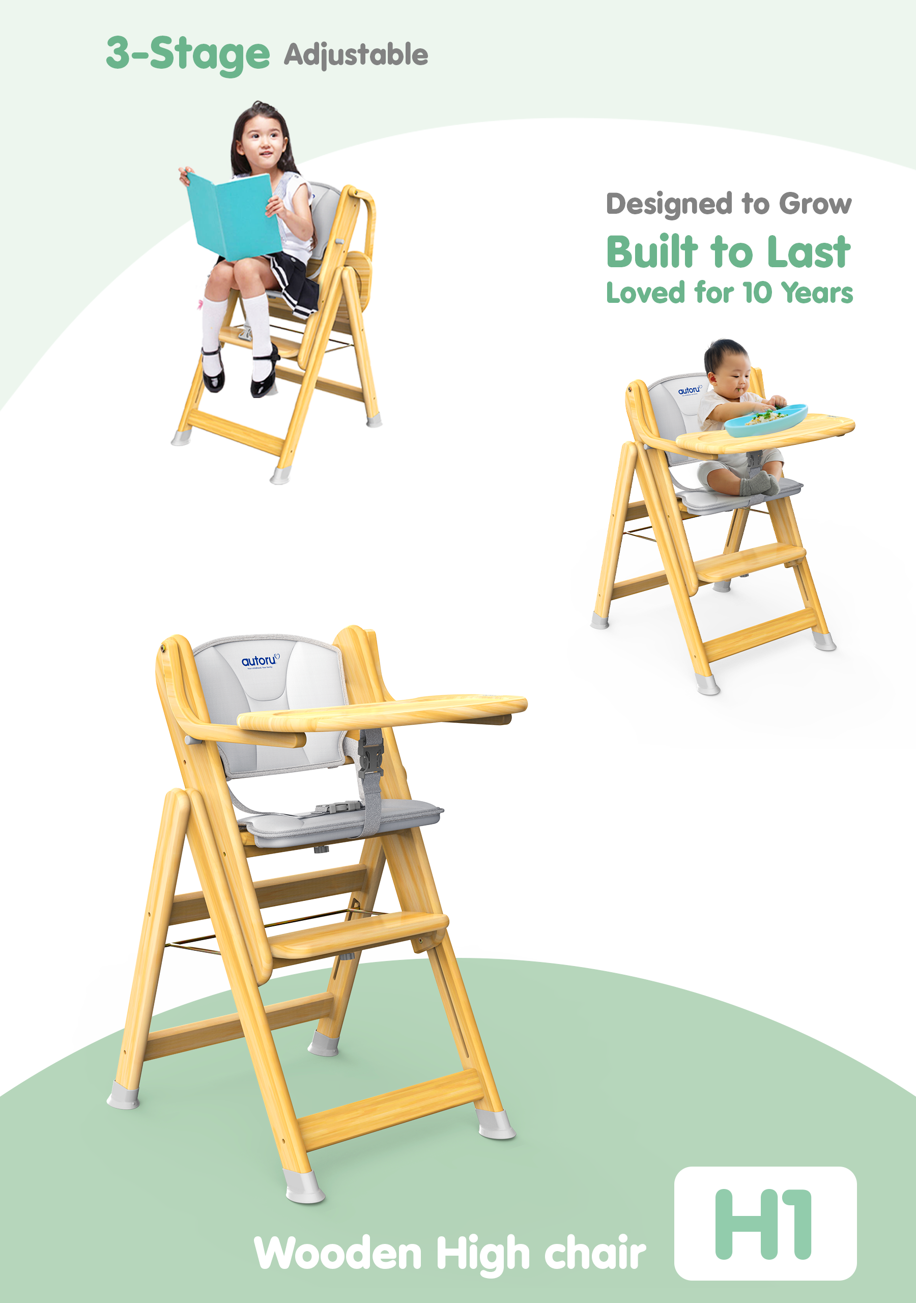 Wooden High Chair H1