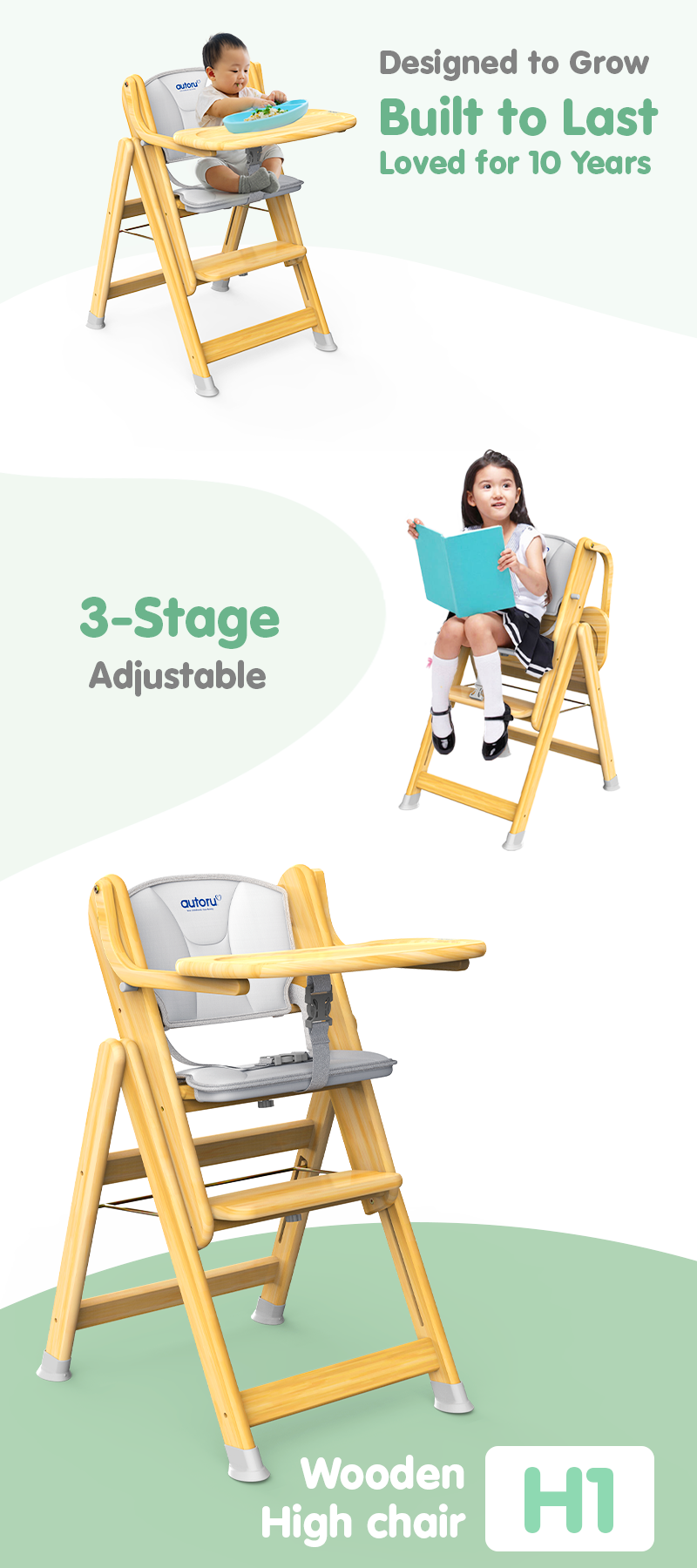 Wooden High Chair H1