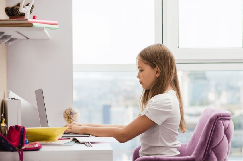 Correct sitting posture for children